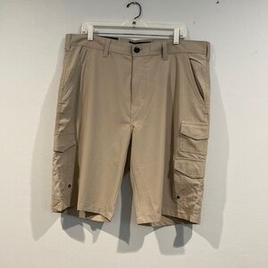 Iron Co Khaki Hybrid Cargo Shorts with Stretch Performance Fabric - Size 38